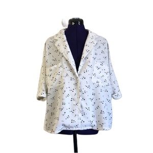 Nasty Gal White Black Star Patterned Short Sleeve Top